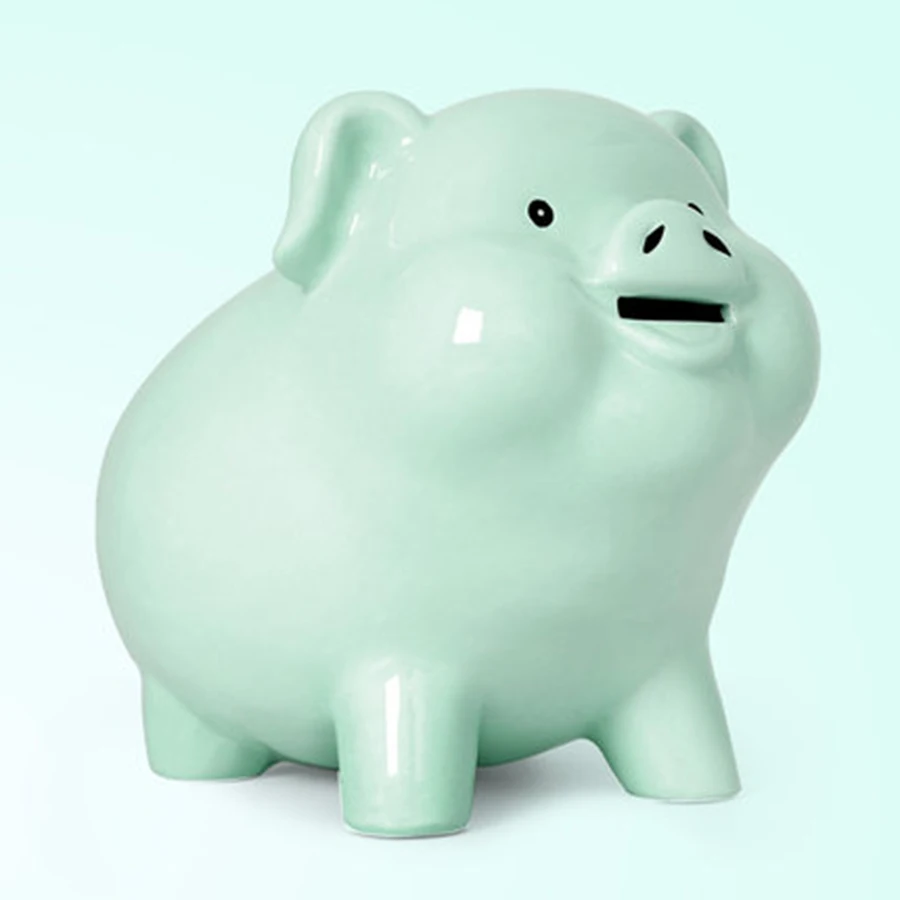 Розовая безопасная мультяшная копилка свинка монеты большая для денег - Фото №1