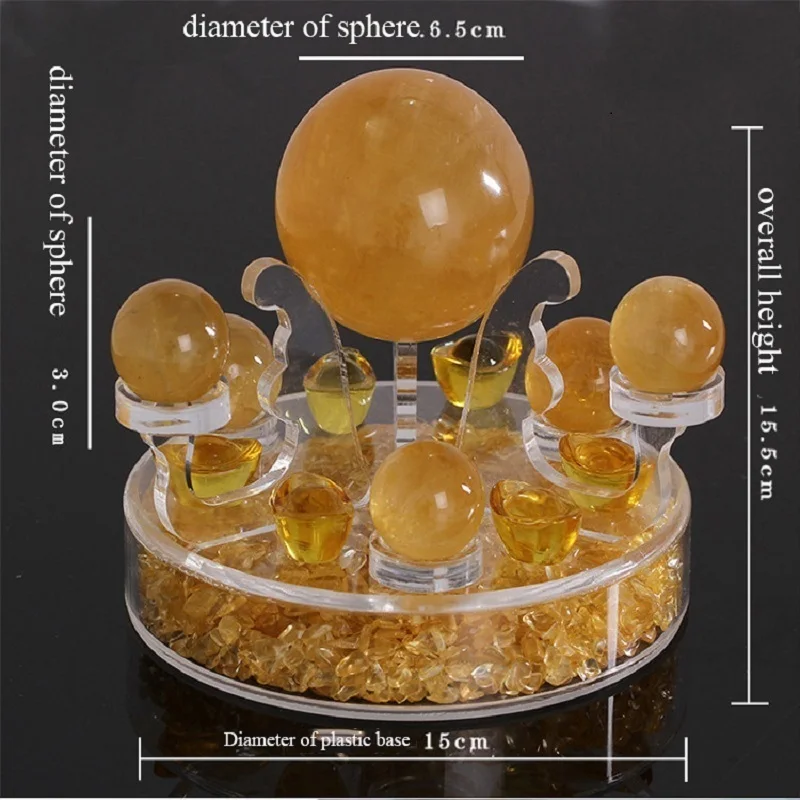 

Crystal ball topaz ball ornaments topaz gold ingot broken stone seven star array classical feng shui placement transport