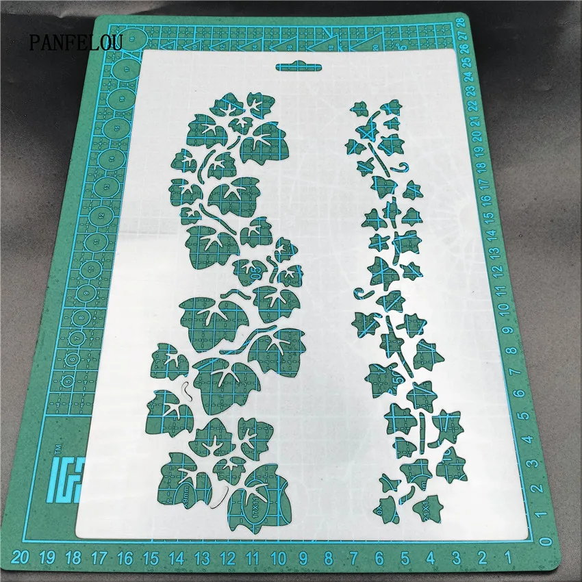 

Leaves a creeper scrapbook stencils spray plastic mold shield DIY cake hollow Embellishment printing lace ruler valentine