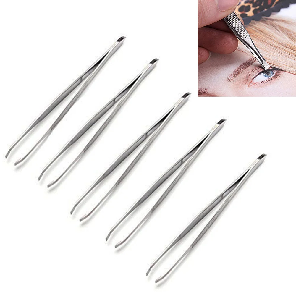 5Pcs Stainless Steel Eyebrow Tweezers Face Hair Removal Clip Makeup Tool Women Cosmetics Beauty Wholesale | Красота и здоровье