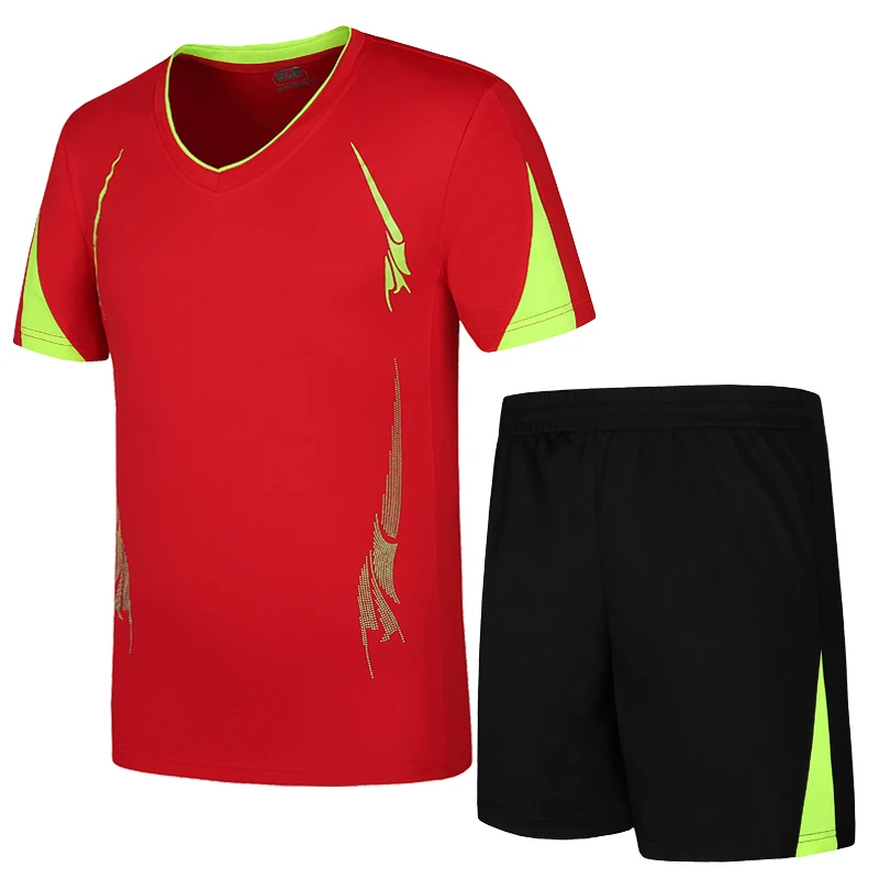 

M to 9XL Soccer Sets Men Summer Short Sleeve Jersey Sweatshirt Suit Breathable Football Sets Polyester Game Training Sportsuit