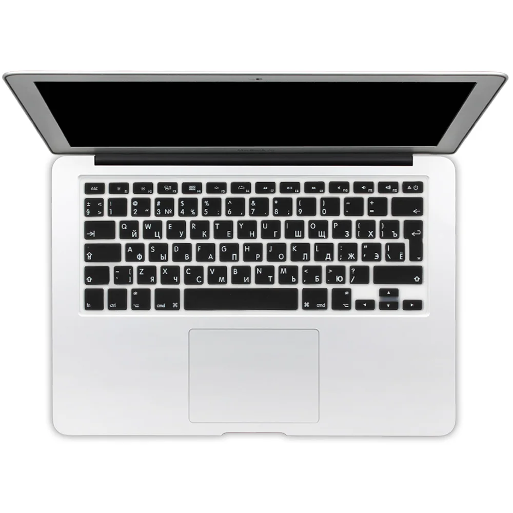 Мягкая силиконовая накладка на клавиатуру с буквами русском языке для Macbook Air 13 Pro