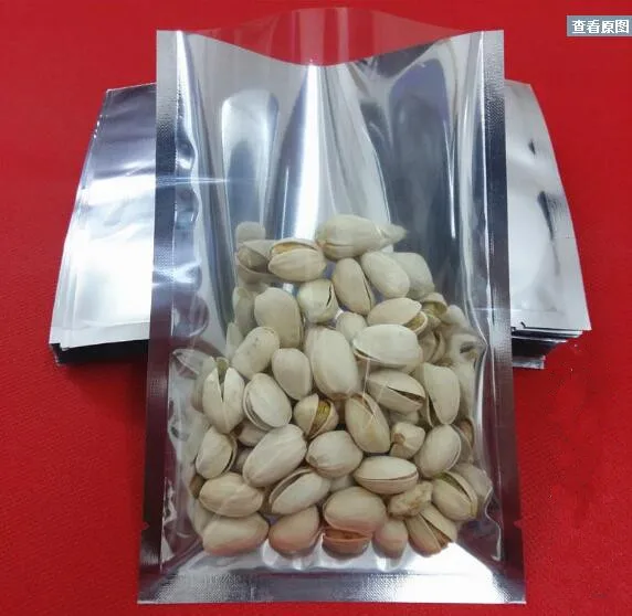 

11*16cm Silver Open Top Aluminum Foil Vacuum Pouches Packaging Pack Bag Clear Heat Seal Bags Food Storage Package Packing Bag