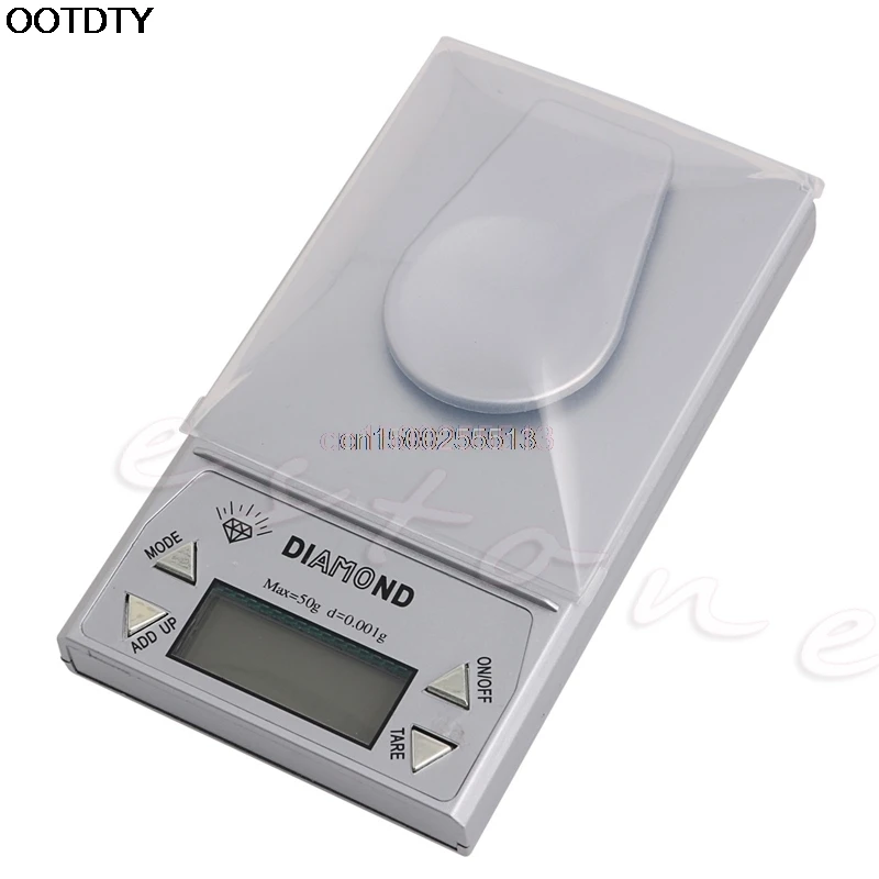 

Portable 50g * 0.001g LCD Digital Pocket Gram Jewelry Scale Weight Balance New