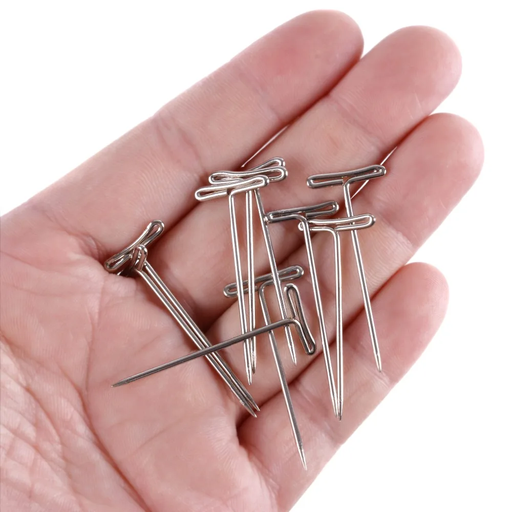 100 шт T PINS (32 мм) для парика на поролоновой головке стиль Т образная игла