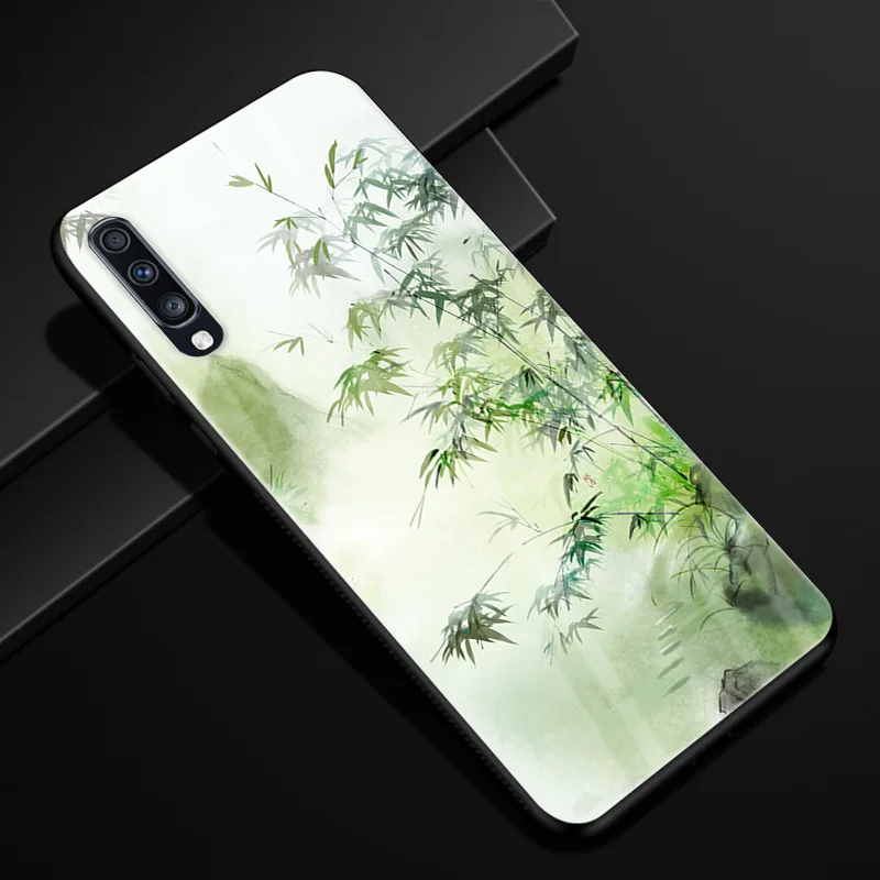 Чехол для samsung A70, жесткая задняя крышка из закаленного стекла с рисунком для samsung Galaxy A70 A50 A80 A40 A30 A10 A 70, мягкий чехол из ТПУ