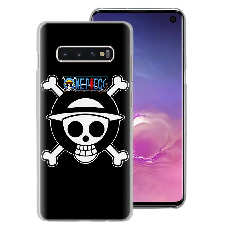 Одна деталь Луффи флаг логотип телефон чехлы для samsung Galaxy S10e S10 S8 S9 плюс M10 M20 M30 A50 S6 S7 края Жесткий Чехол