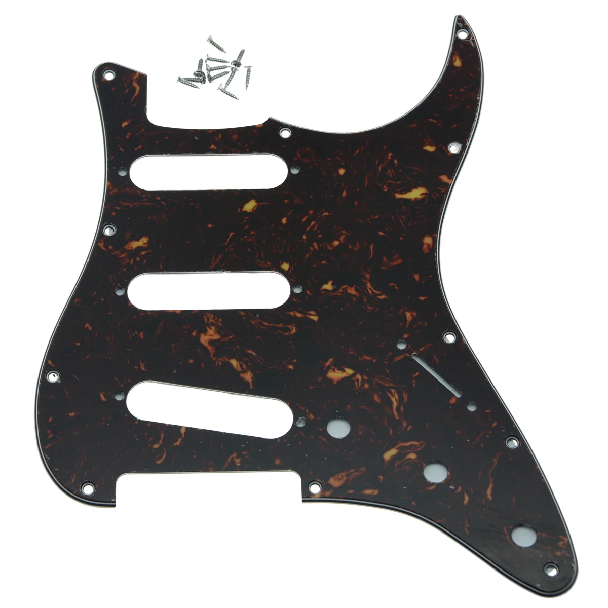 Dark Tortoise KAISH 11 Hole Strat ST SSS однокатушные звукосниматели для гитары Накладка для царапин с винтами для американского Fender 62 Stratocaster - Цвет: Dark Tortoise