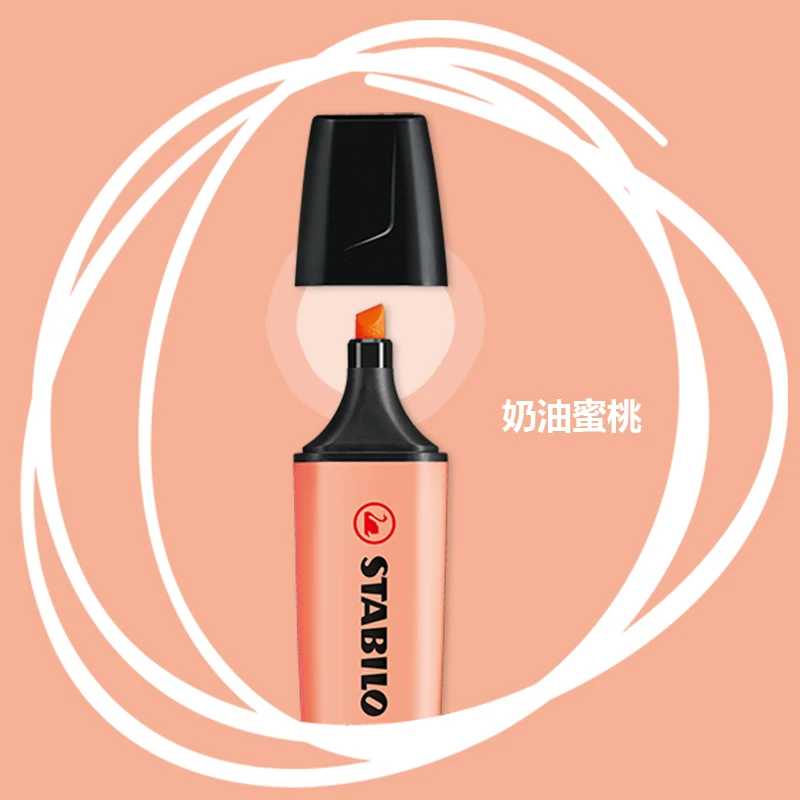 Light Orange 1, 6 штук в партии, Германия Stabilo BOSS Макарон высокое светильник er большой емкости светильник Цвета Разноцветные маркеры светильник маркер блестящий маркер - Цвет: Light Orange