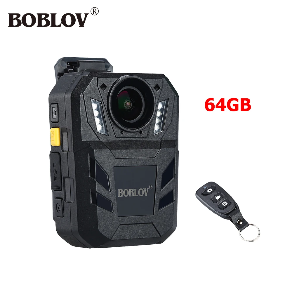 

BOBLOV 64GB Body Camera WA7-D IP67 32MP HD Video Cam Mini Comcorder 170 Degree Ambarella A7 GPS Politie Camara Security Guard