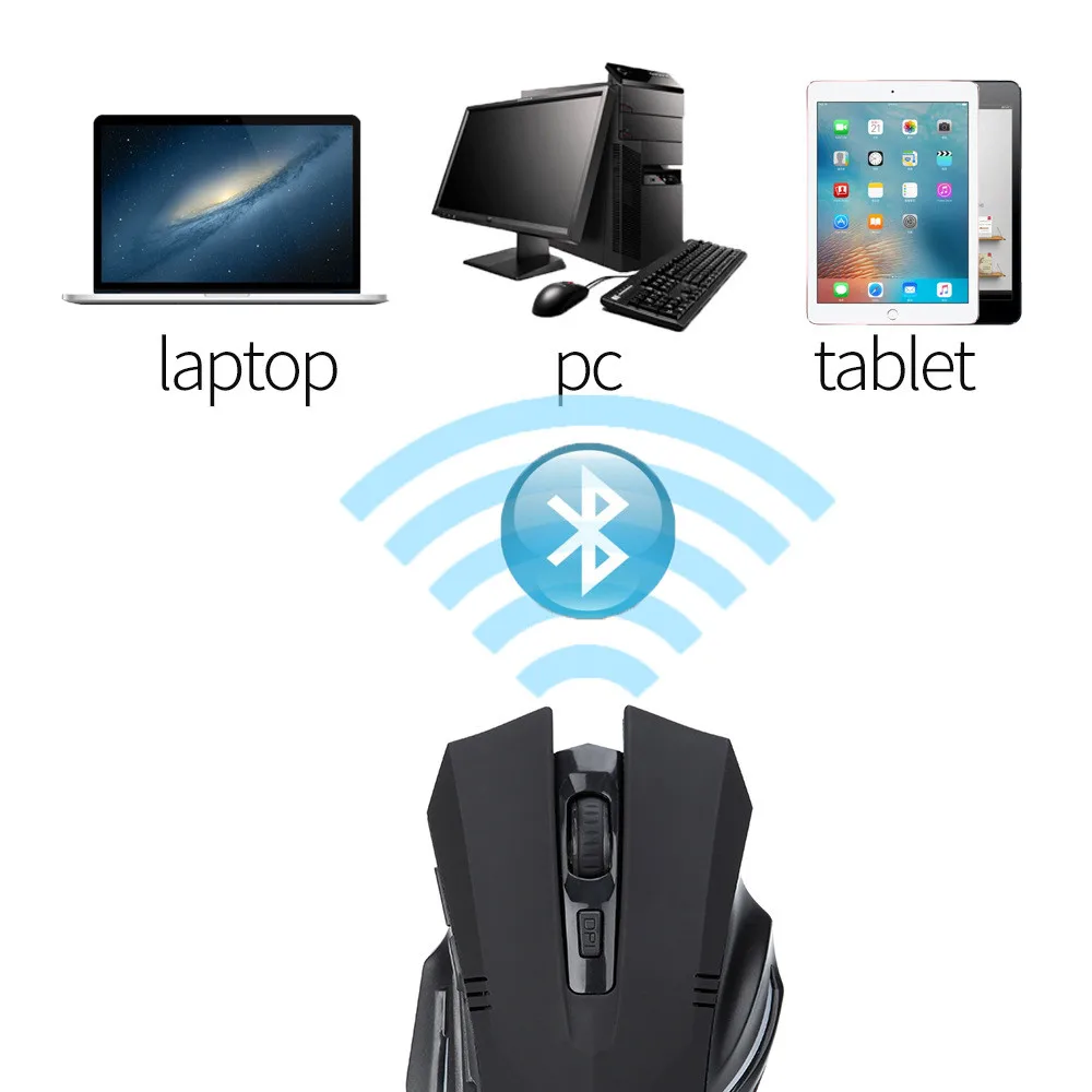 Bluetooth перезаряжаемая эргономичная мышь черная 1600 точек/дюйм беспроводная для