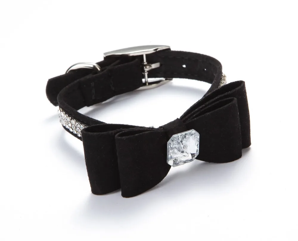 Рождественские ошейники для собак три ряда стразы Роскошный Бант ошейник