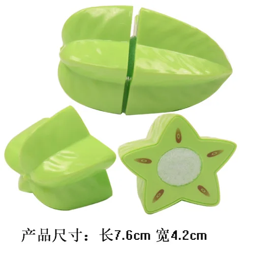 Carambola Детские кухонные режущие игрушки для пиццы, фруктов, овощей, фаст-фуда, ролевые игры, пластиковые миниатюрные пищевые Игрушки для девочек, детские развивающие игрушки - Цвет: Carambola