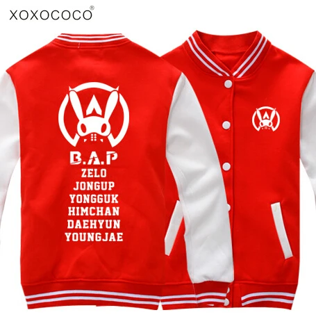 Kpop bap b. a. p все имена участников/однобортные бейсбольные куртки с принтом кролика