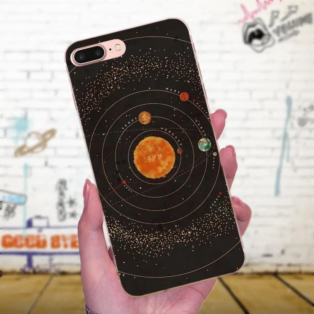 Глянцевая солнечная система Space Planet Stars красивый рисунок TPU для Apple iPhone X XS Max XR 4 4S 5 5C