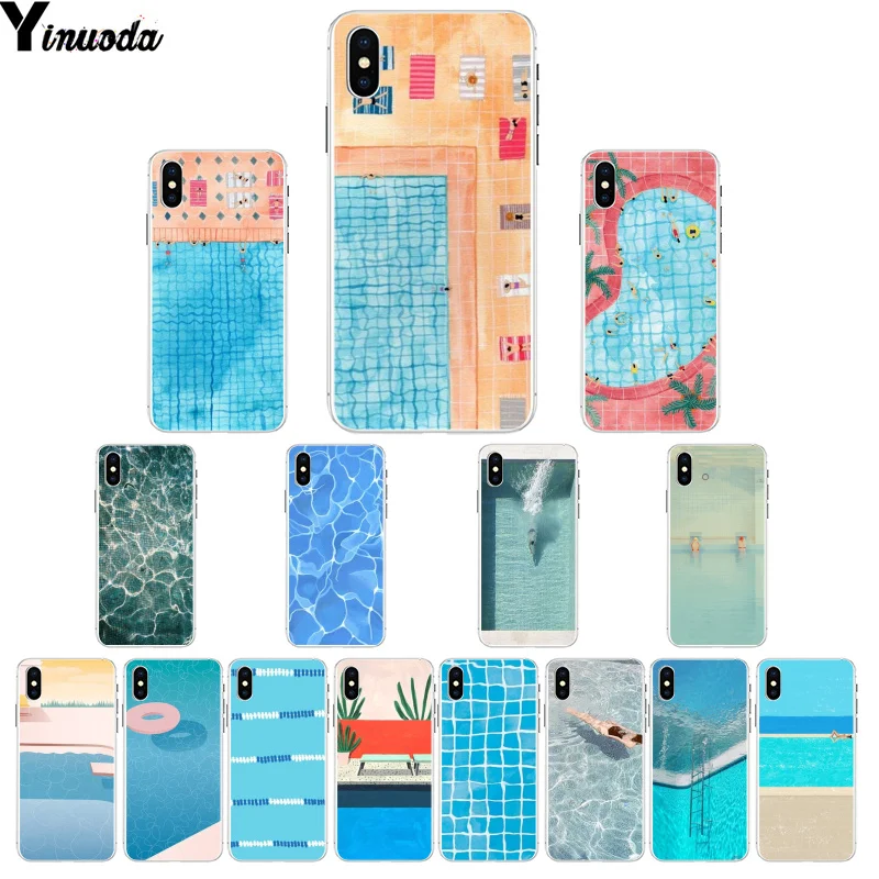 Yinuoda плавательный бассейн ТПУ чехол для телефона Apple iPhone 8 7 6 6S Plus X XS MAX 5 5S SE XR