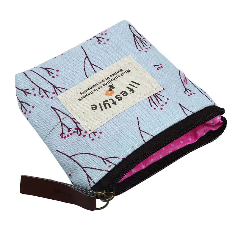 Новинка женский Детский кошелек из парусины Цветочный на молнии маленький для