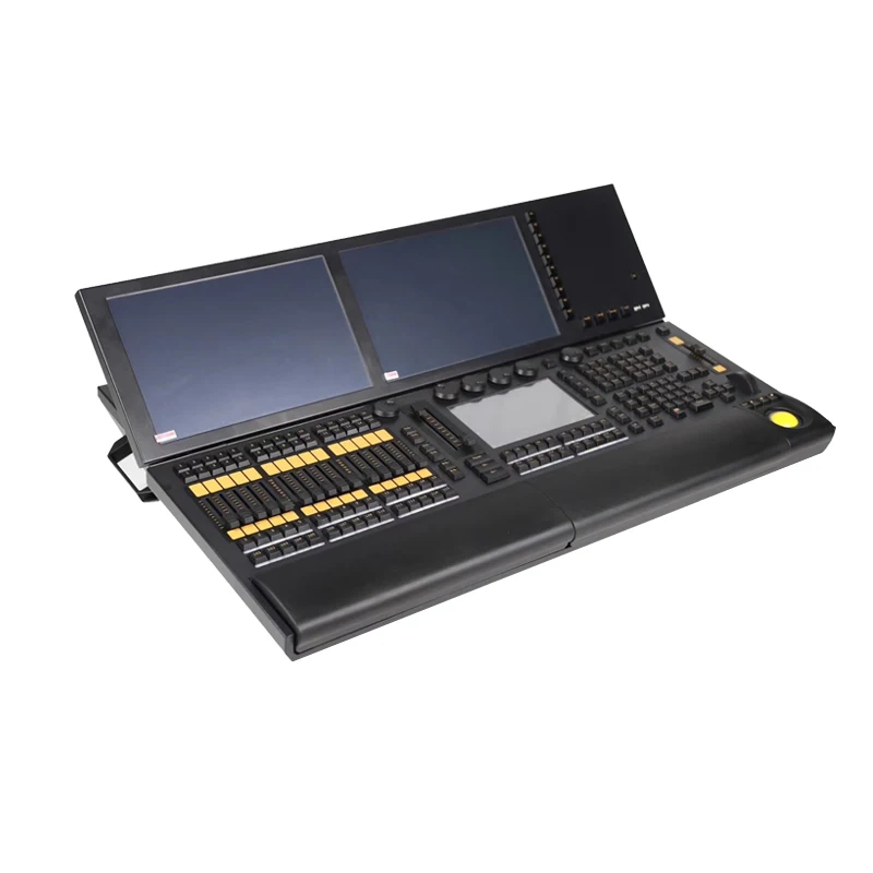 Online Kostenloser Versand MA Doppel Touch Sreen Bühne Wirkung Licht Controller Konsole Für DJ Disco Linux Grand Ma2 Motorisierte Fader