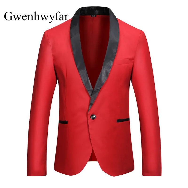 2018 новые черные/белые/красные/синие мужские костюмы блейзер с черными брюками