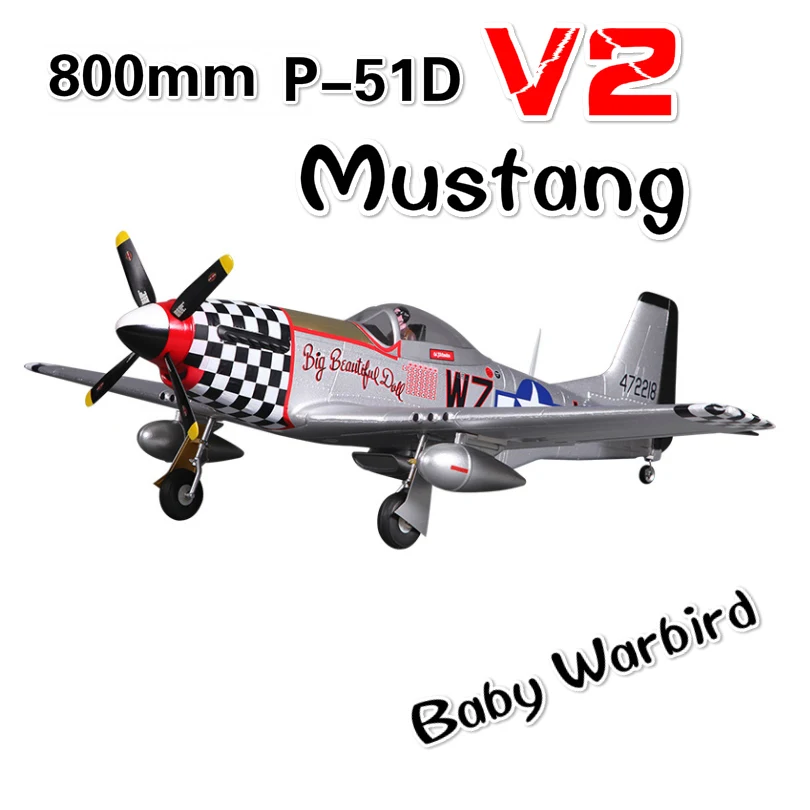 Мини самолет FMS 800 мм P51 радиоуправляемая модель Mustang V2 BBD 4CH 2S EPO PNP Warbird Hobby Avion