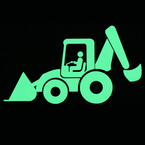 Бульдозер Digger Engineering Machinery светящиеся переключатель Стикеры Home Decor световой стены Стикеры дети мальчик номера экскаватор наклейка - Цвет: Bulldozer Digger YG