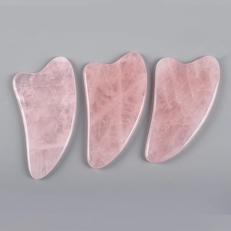 1 шт. большая Роза Кварц Для лица Gua Sha инструмент натуральный камень уход средства