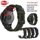 Ремешок для часов Garmin Fenix 5 5 PlusApproach S60Forerunner 935, тканый Нейлоновый, устойчивый к поту, быстросъемный, 22 мм