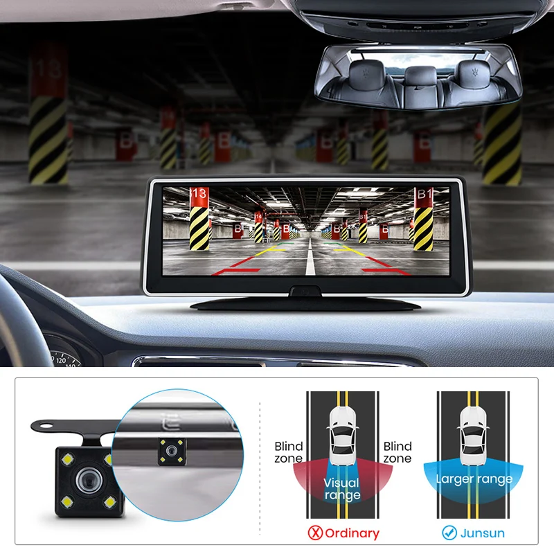 AWESAFE 4G Автомобильный видеорегистратор ADAS Android с gps навигацией Full HD 1080P двойной