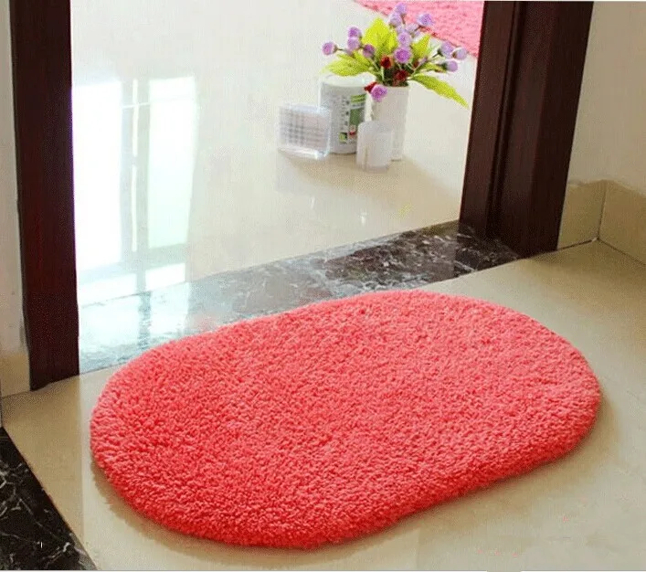 NiceRug Бесплатная доставка твердый арбузный Красный Овальный мягкий пушистый