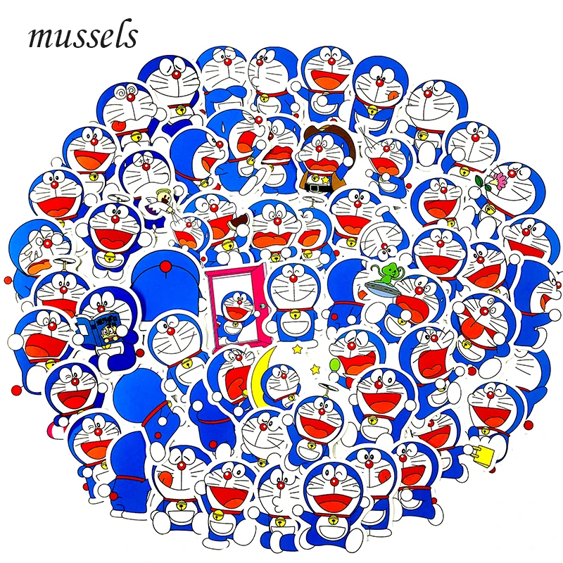 60 шт./компл. японская Классическая ностальгическая анимация Дораэмон стикер для