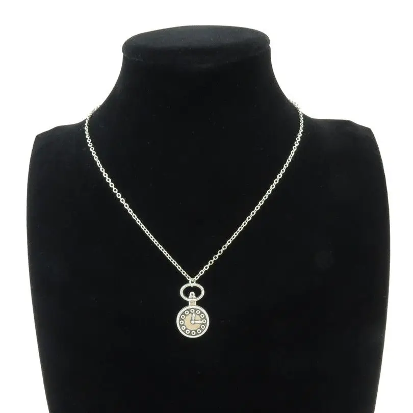 C729 Free shipping 7-1 Silver Alloy Time Tools Wall Clock Pendant Short Chain Collar Necklace 18&quot | Украшения и аксессуары