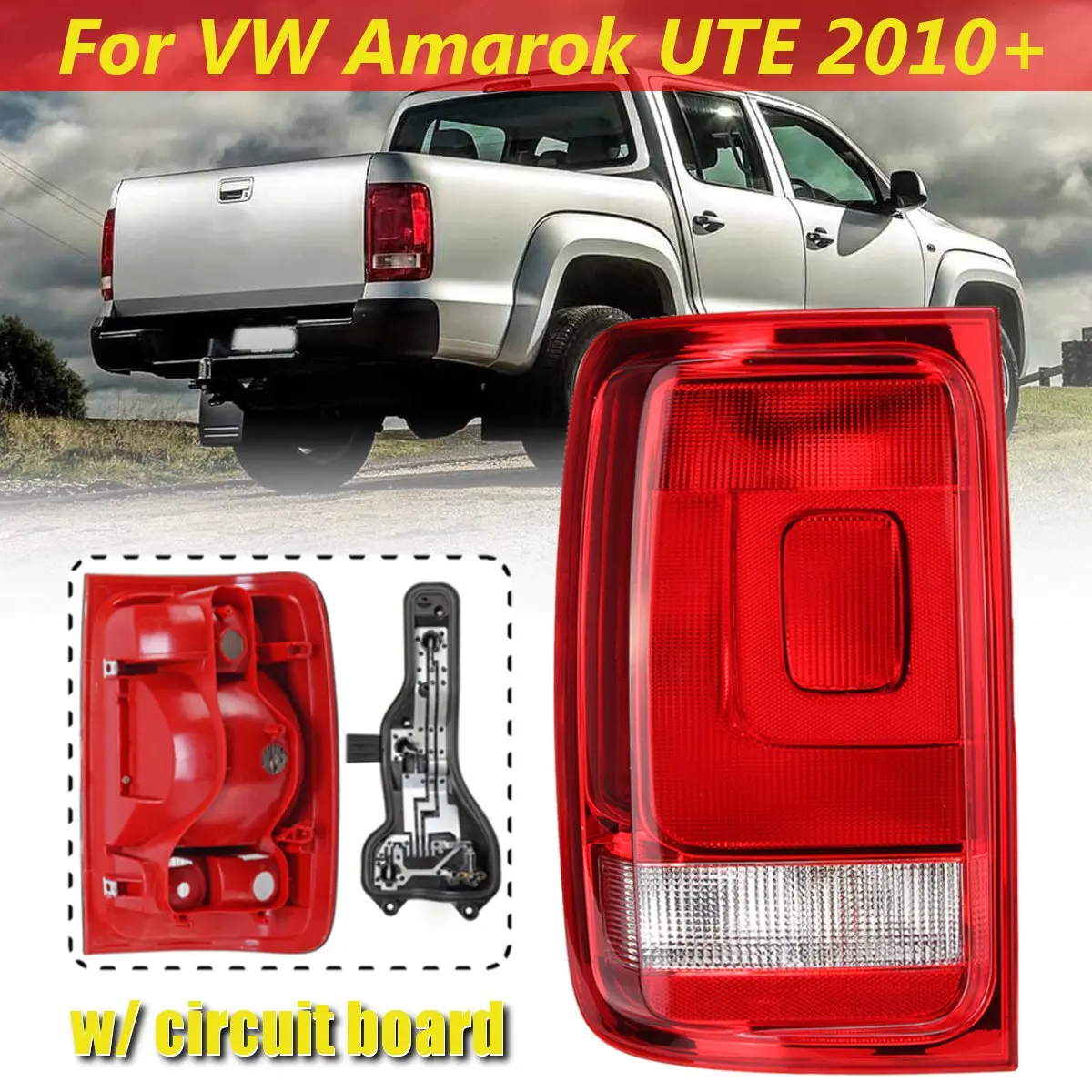 left with board Задний светильник для VW Amarok 2010 2011 2012 2013 1 пара задний светильник s задний тормозной сигнал противотуманный светильник лампа для дыма пикап DRL - Цвет: left with board