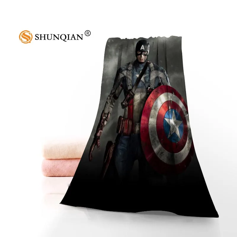 Towel Высокое качество, полотенце для лица Капитан Америка/банное полотенце на заказ, супер абсорбирующее полотенце из микрофибры s 35x75 см, 70x140 см - Цвет: Towel