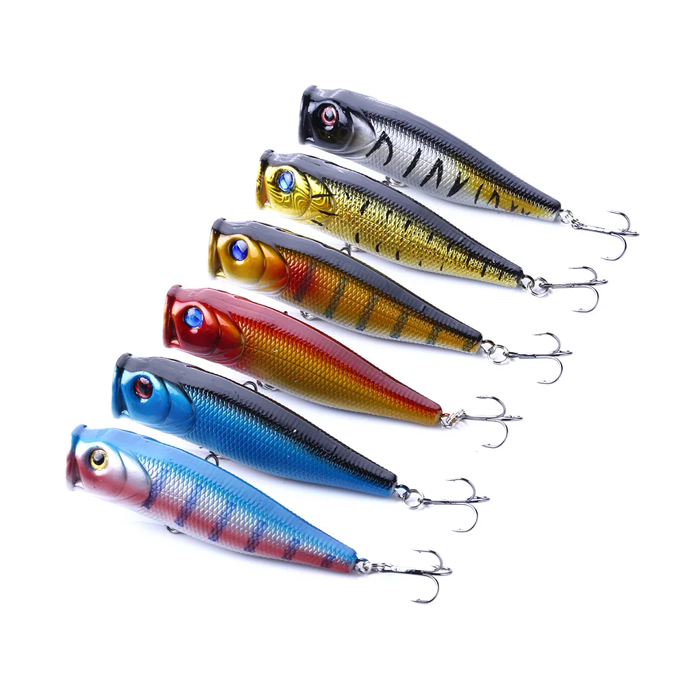 

6pcs 9cm 14g hard popper fishing lures wobbler pike carp trout perch walleye crappie catfish fishing baits pesca fishing tackle
