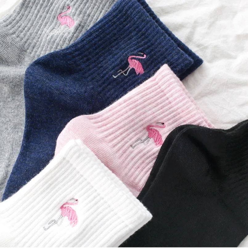 peonfly новые вышивки мультфильм фламинго моды однородный цвет японских харадзюку