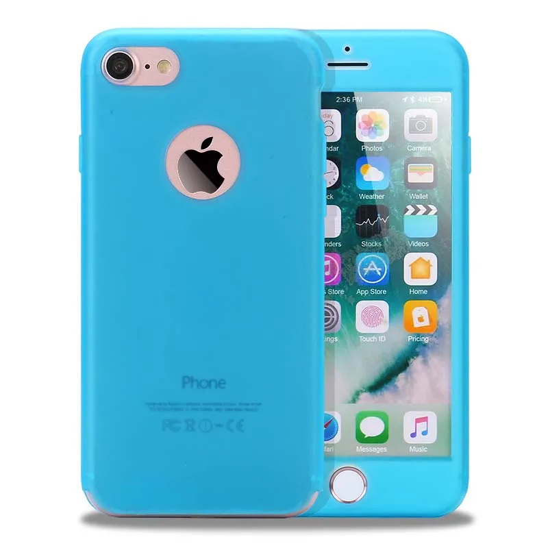 Kerzzil Роскошные Мягкие TPU силиконовая 360 Полное покрытие Чехлы для iPhone 7 6s 6 8 плюс