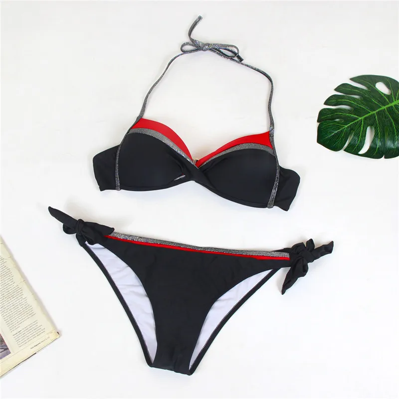 Лидер продаж Maillot De Bain из кусков пуш-ап бюстгальтер на косточках с подкладкой двух