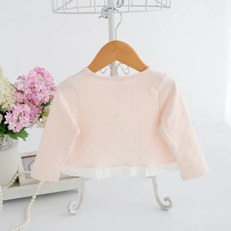 Новая модная Осенняя кружевная куртка с длинными рукавами для маленьких девочек