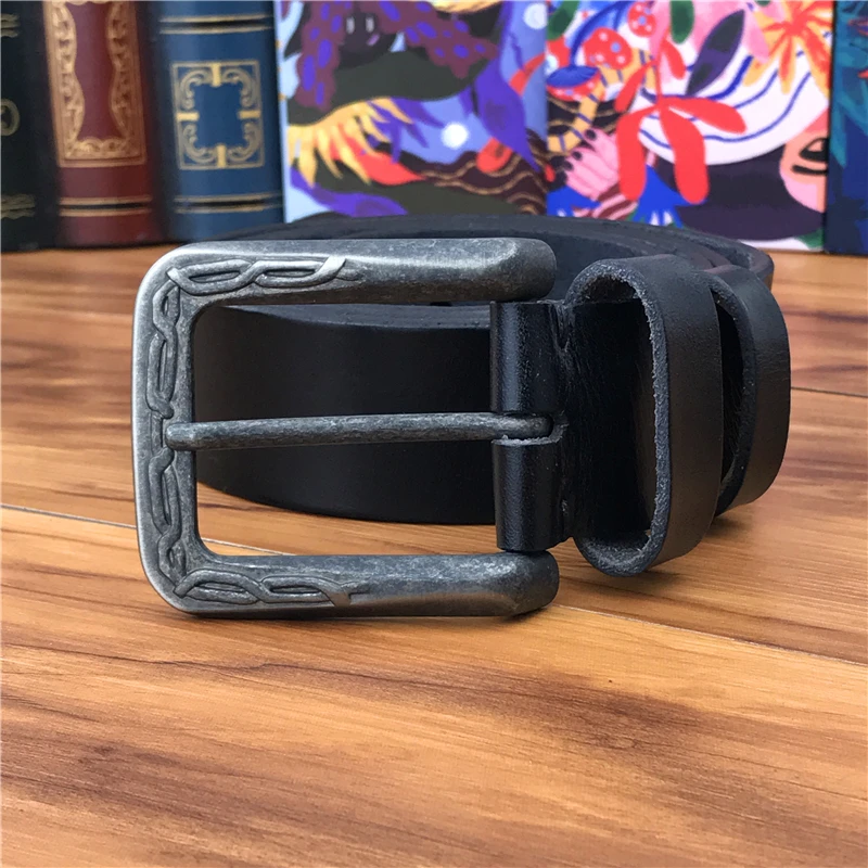 Vintage Belt Buckle Men Belt Thick Leather Belt Men Ceinture Homme Men's Belt Wide Jeans Waist Wide Riem Male Strap MBT0041