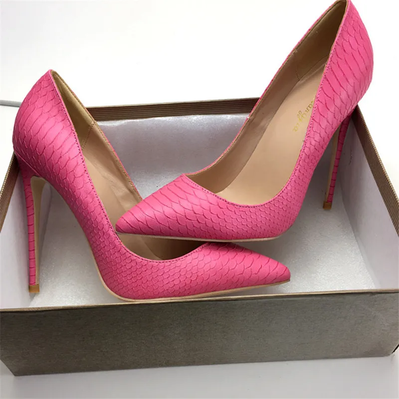 

Free shipping fashion women pumps Casual pink snake python printed pointed toe high heels shoes 12cm 10cm 8cm Stiletto heeled
