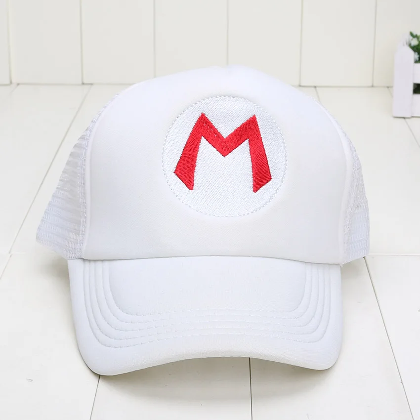 Аниме Марио Косплей Плюшевые Super mario Bros Бейсболка Кепка Луиджи Марио wario Waluigi плюшевая Кепка игрушка кукла подарки для детей - Цвет: white net