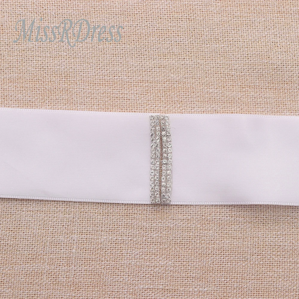 

MissRDress Rhinestone Wedding Belt Handmade Crystal Bridal Belt Silver Diamond Wedding Sash For Bridal Accessories JK911