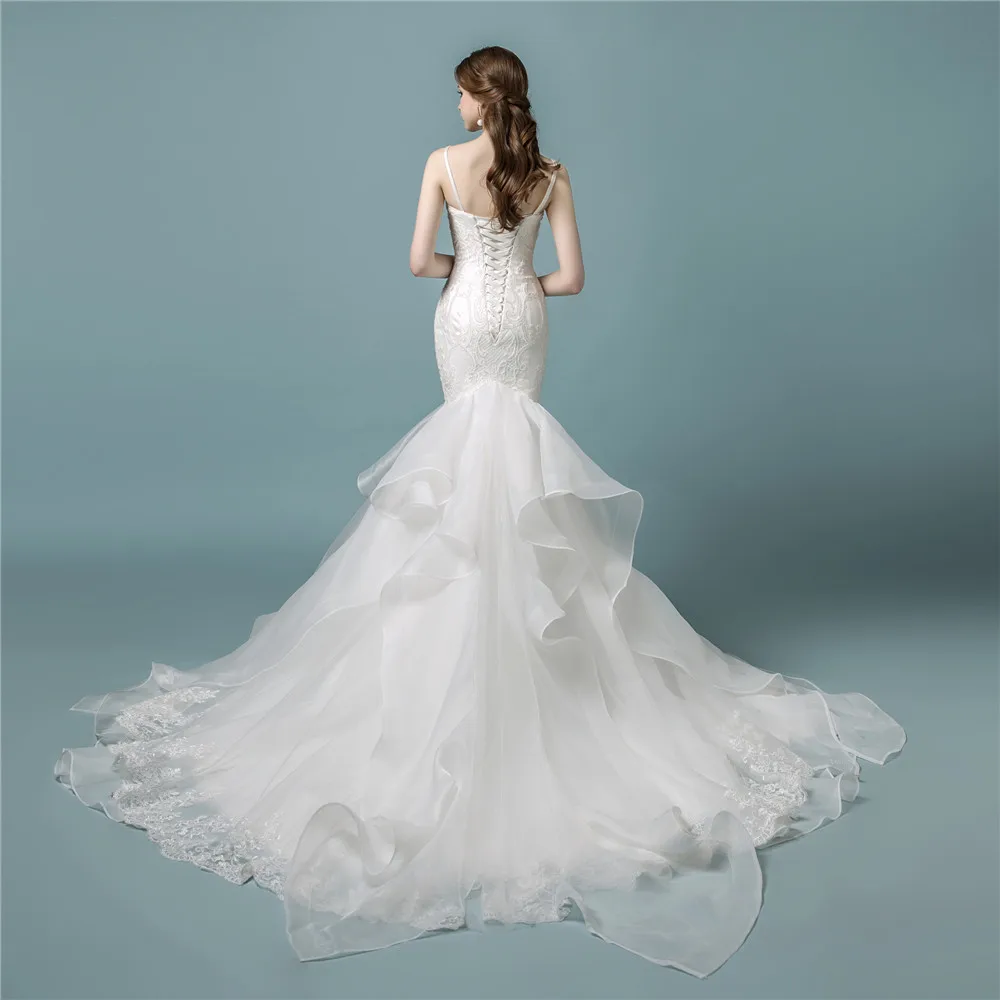 Vestidos De Noiva 2020 сексуальное платье невесты на подтяжках свадебное русалки длинное