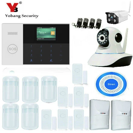 YobangSecuri 2 4 дюймов wifi GSM SMS домашняя охранная система охранной сигнализации SOS RFID