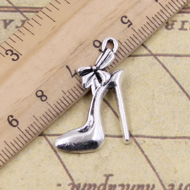 

20pcs Charms High Heels Shoes 31x21mm Tibetan Pendant Antique Jewelry Making DIY Handmade Craft For Bracelet Necklace