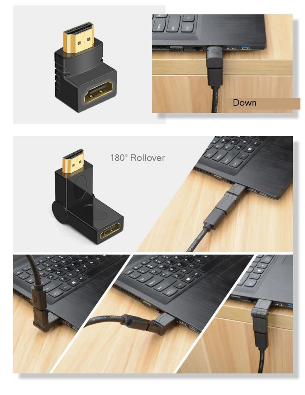 SeenDa HDMI разъем позолоченный Мужской Женский HDMI адаптер 4K конвертер удлинитель 270 90 градусов под прямым углом для 1080P HDTV