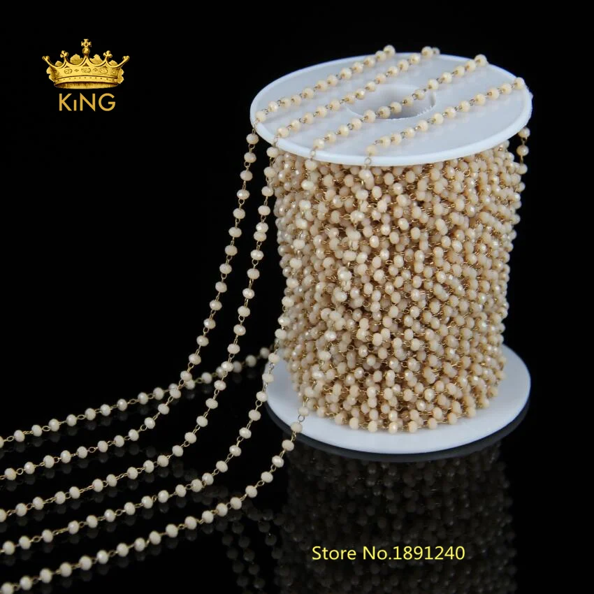 5 метров граненые стеклянные камушки бусинки Rondelle бусы бронзовый четки оптом по