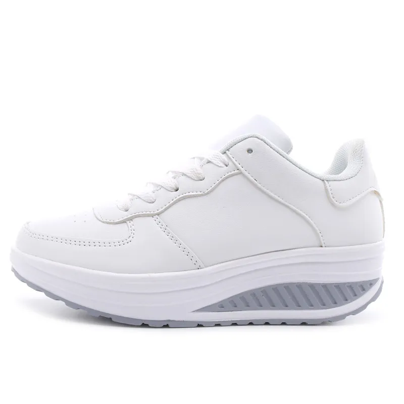 Летние кроссовки; женские кроссовки; Basket Femme tenis feminino; обувь на танкетке; женские белые кроссовки; черные; zapatos de mujer - Цвет: white