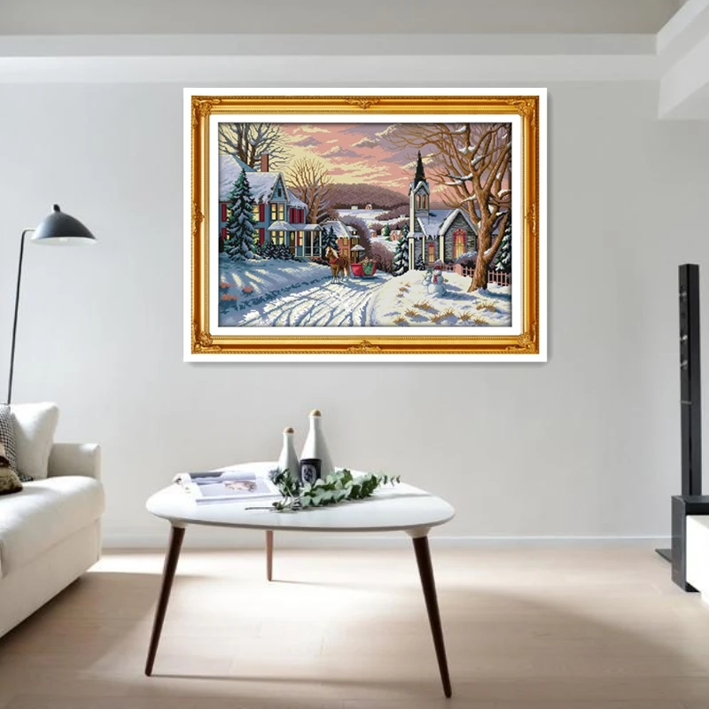 Набор для вышивки крестиком Snowscape 11CT DMC 14CT вышивка наборов поделки своими руками