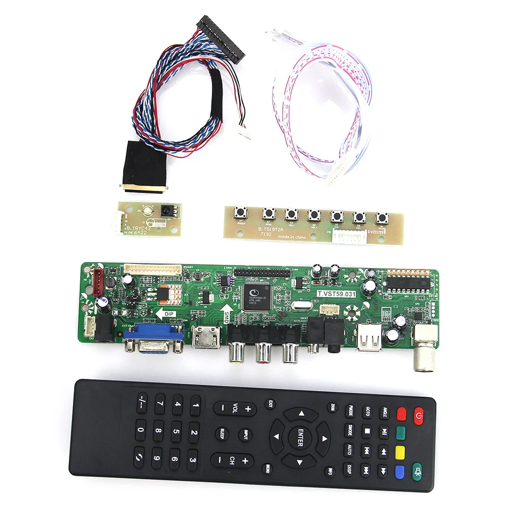

Плата драйвера ЖК/светодиодного контроллера (TV + HDMI + VGA + CVBS + USB) T.VST59.03 для B101AW06 V.1 N101L6-L01 LVDS ноутбука 1024x600, русский язык
